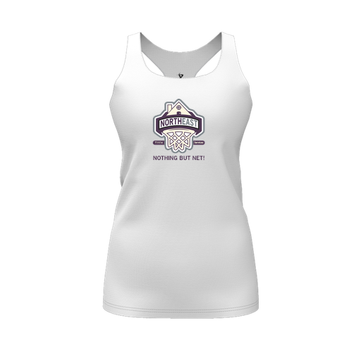 [FT0TRBWH-FYS-LOGO1] Decker Racerback Tank Top (Female Youth S, White, Logo 1)