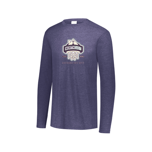 [FTLCUBNV-AXS-LOGO1] Decker Men's Tri-Blend T-Shirt - Long Sleeve (Adult XS, Navy, Logo 1)