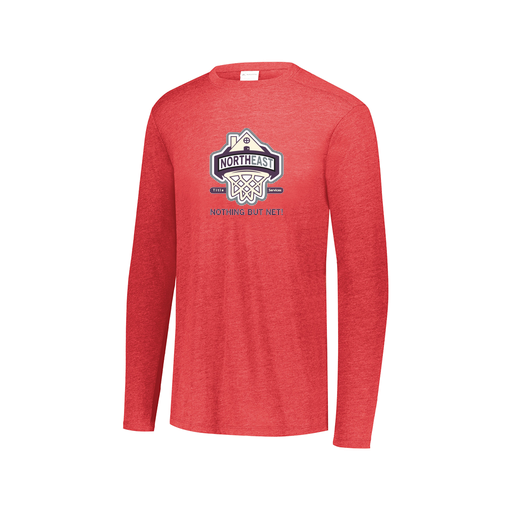[FTLCUBRD-AXS-LOGO1] Decker Men's Tri-Blend T-Shirt - Long Sleeve (Adult XS, Red, Logo 1)